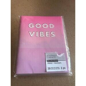 NEW Recollections Mini Journals 3-Pack "Good Vibes" Pink Notebook Set Spring